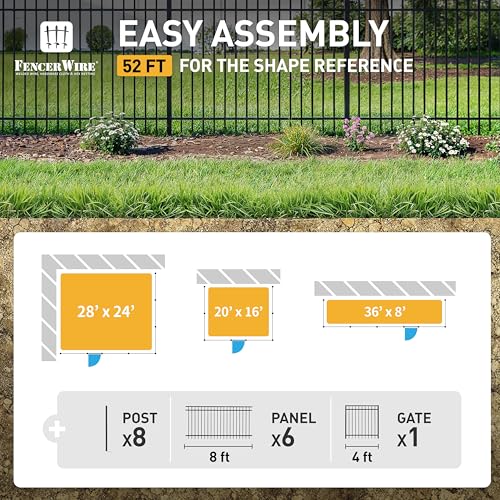 52FT Heavy Duty Flat Top Fence Barrier Kit
