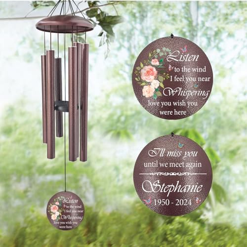 36" Large Deep Tone Personalized Sympathy Wind Chimes