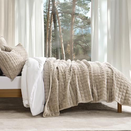 Channel Box Stitch Velvet Quilt Set