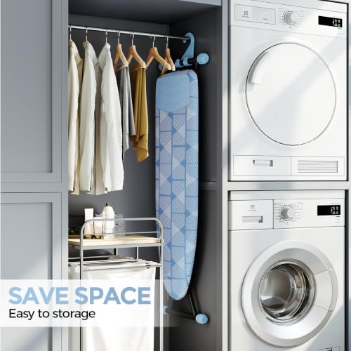 Foldable 7 Level Heigh Adjustable Ironing Board with Iron Rest