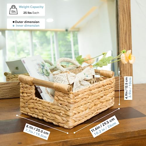 Hyacinth Small Wicker Basket 11.6x8.1x4.9"