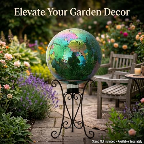 10" Mosaic Glass Gazing Ball for Garden Decor