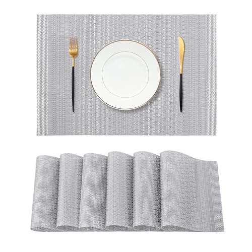 Lunar Grey Placemats Set of 6 (6 Count)