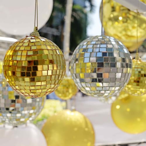15 Sheet 7200 Pieces Self Adhesive Mirror Mosaic Tiles 5x5mm Small Square Mirror Tiles Sticker Disco Ball Stickers Mini Glass Tiles for DIY Craft Party Home Decoration (7200 Count)