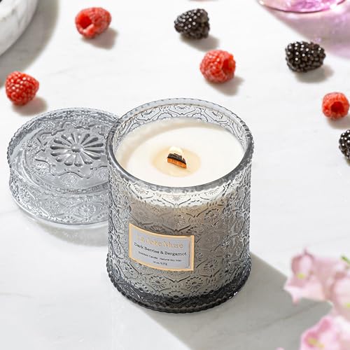 Dark Berries Bergamot Scented Candles for Home (19.4 Ounce)