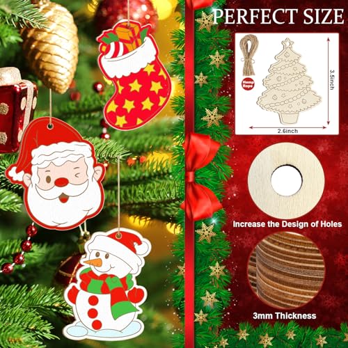 80PCS Wooden Christmas Ornaments to Paint (80 Count)