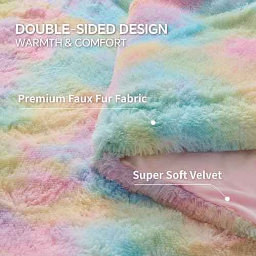 Multi Pink Fluffy Comforter Set Queen