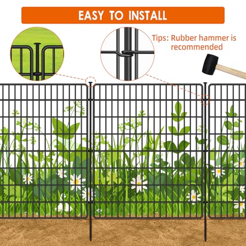 10 Panels No Dig Fence with Gate (11520 sq in)