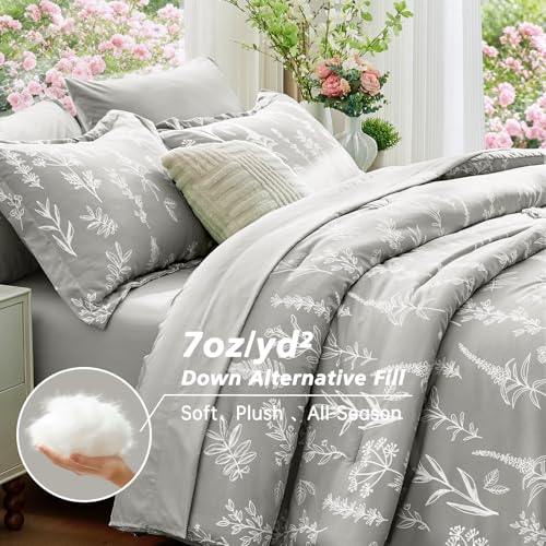 Silver Grey Bed in a Bag Queen 7 Pieces