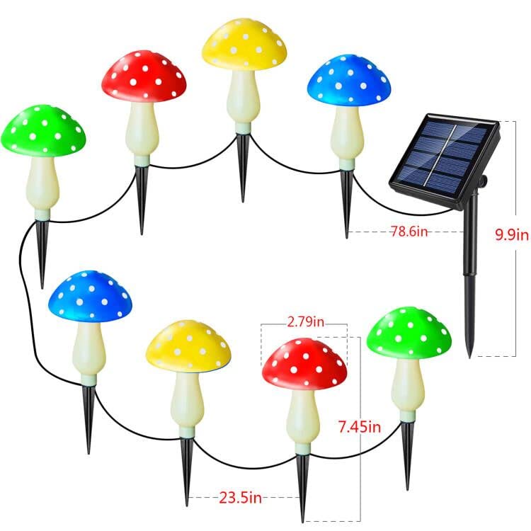 8 Pack Solar Mushroom Lights for Garden Decor (8 Count)
