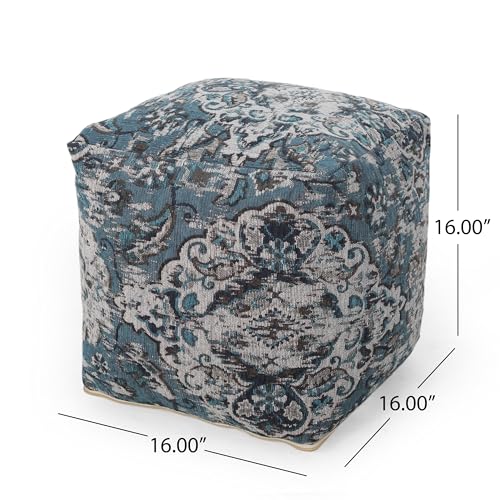 Boho Handmade Fabric Cube Pouf Ottoman Foot Stool