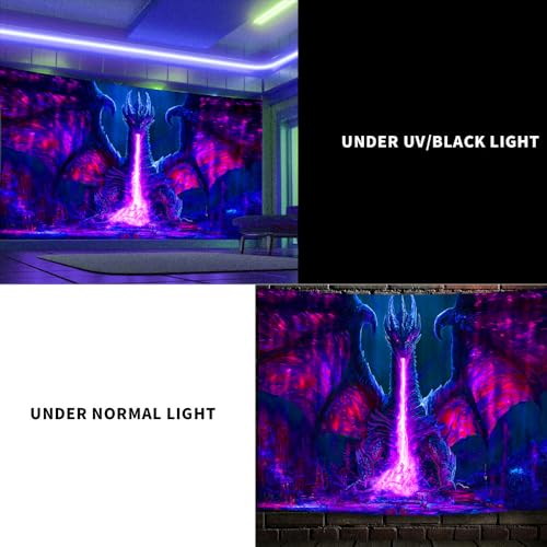 Evil Dragon Blacklight Tapestry