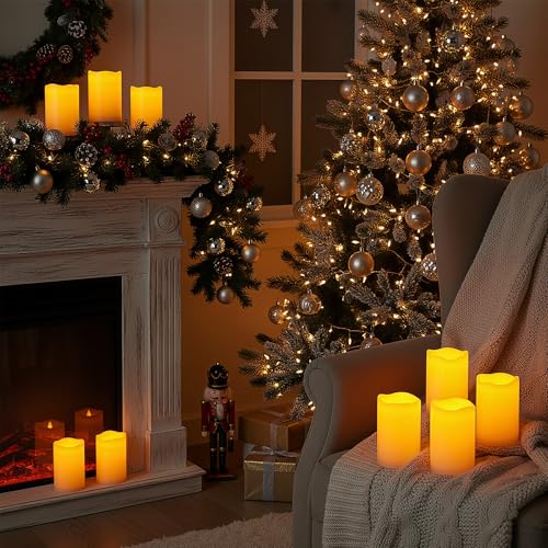 10"x4" Large Waterproof Outdoor Flameless Candles with Remote Timer (2 Count)