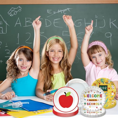 48 PCS Back to School Paper Plates 7 inch (50 Count)