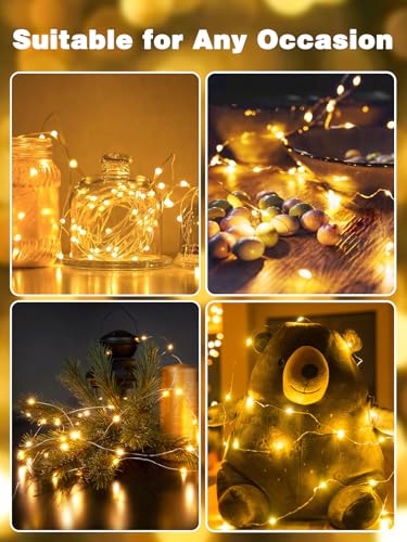 3 PK 78FT 240LED Fairy Lights Battery Operated with Timer Remote Warm White (3 Count)