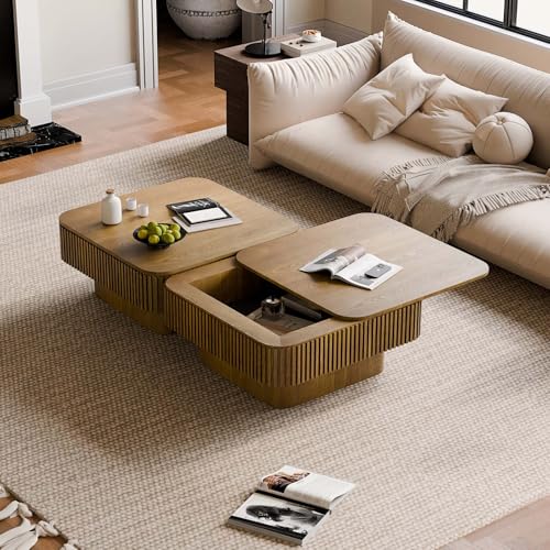 Square Small Coffee Table with Storage
