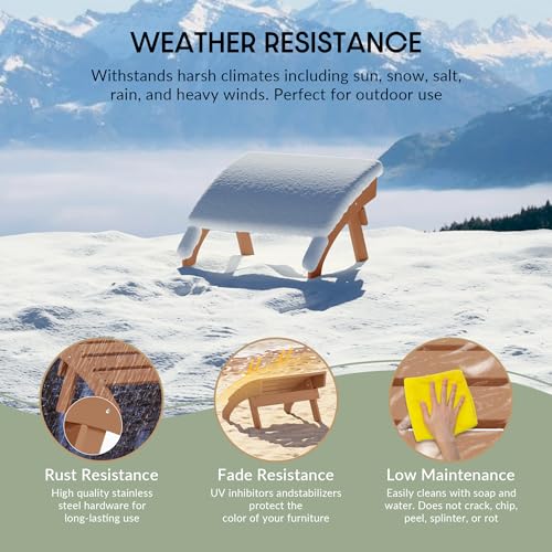 Dylan Outdoor Patio HDPE Adirondack Ottoman Footrest