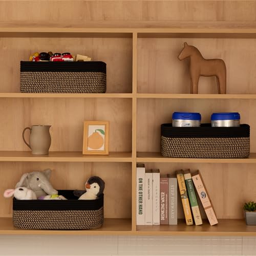 Large Shallow Organizing Baskets 15x11x5.1 Inches (2 Count)
