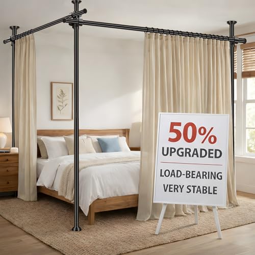 Room Divider No Drill Tension Curtain Rods Wall Divider for Room Separation