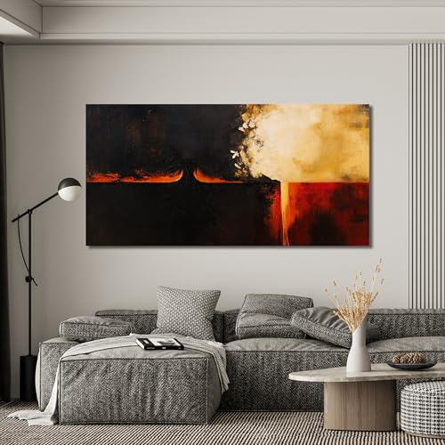 Abstract Wall Art Prints For Bedroom 24" x 48" Black Red Wall Art Decor