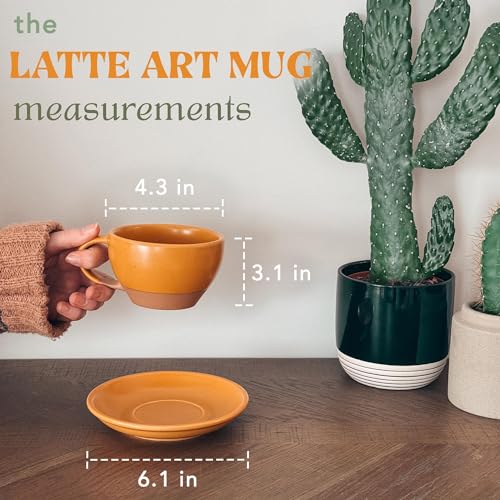 Ceramic Latte Art Mug With Saucer