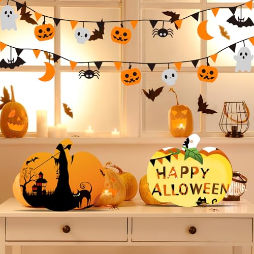 90 Pcs Thanksgiving Pumpkin Wooden Cutouts Unfinished Wood Crafts Pumpkin Wooden Pumpkins Ornaments to Paint Decorations DIY Blank Fall Pumpkin Shapes Discs Halloween 3.9x3.5 Inch (94 Count)