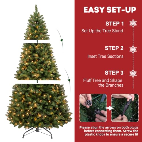 6ft Prelit Artificial Christmas Tree with 230 Warm White LEDs