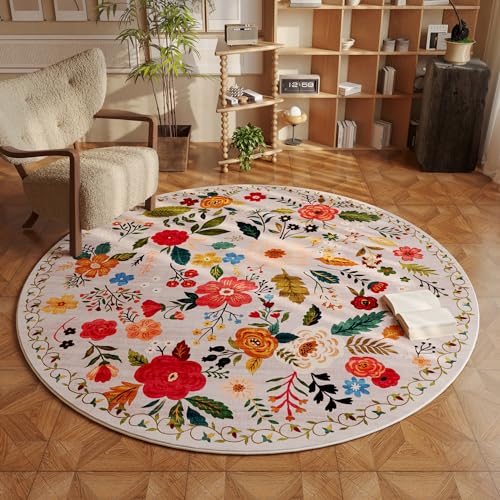 Round Area Rug 6ft Washable