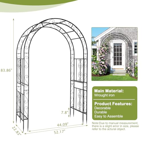 7FT Metal Garden Arch Arbor