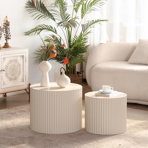 Nesting Round Coffee Table Set of 2 (2 Count)