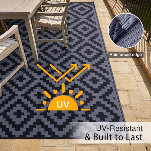 Outdoor Rug 8x10 ft Waterproof Reversible Mat
