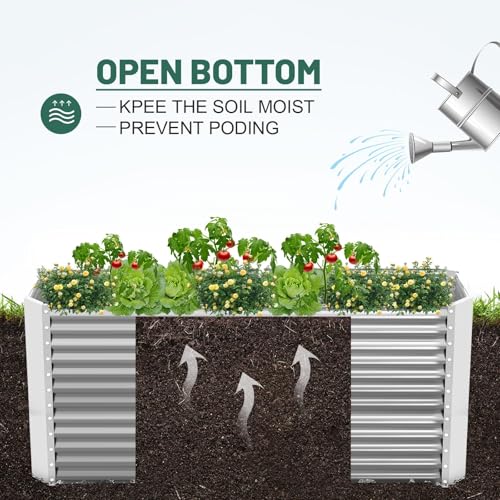 6x3x3ft Rectangular Galvanized Raised Garden Beds
