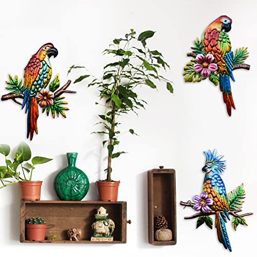Parrot Tropical Wall Art Decor (3 Count)
