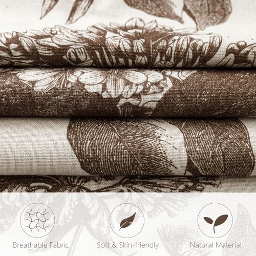 Set of 2 Linen Floral Throw Pillow Covers Vintage Accent Print Decorative Cushion Covers Farmhouse Boho Home Decor for Sofa Chair Couch Bedroom Living Room (2 Count)