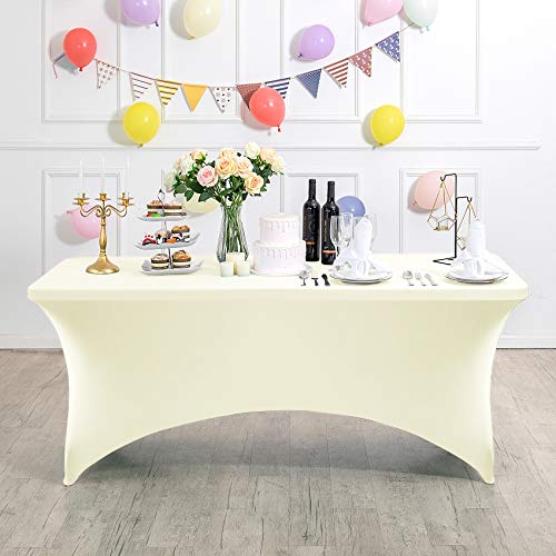 Spandex Table Cover for 8FT or 4ft or 6ft Table Universal Fitted Stretch Tablecloth for Party