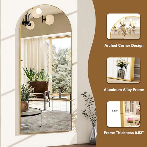 56"x21" Arched Full Length Mirror Floor Mirrors