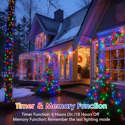 2 Pack 200 LED Battery Operated String Lights