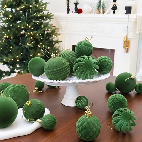 36PCS Velvet Ornaments for Christmas Tree (36 Count)