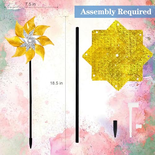 10 Pack Reflective Pinwheels with Stakes (10 Count)