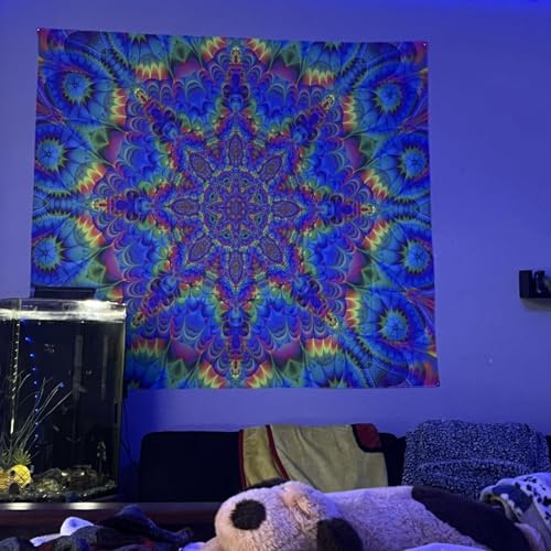 Blacklight Mandala Tapestry 79"x59"