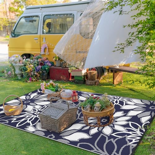 Outdoor Rug Waterproof 5'x8' Plastic Rugs for Patio