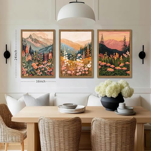 Boho Colorful Landscape Wall Art Set of 3