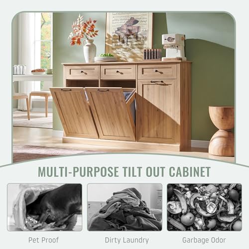 Triple Tilt Out Laundry Hamper Cabinet