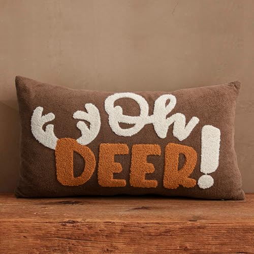 Embroidered Deer Christmas Pillow Covers 12x20