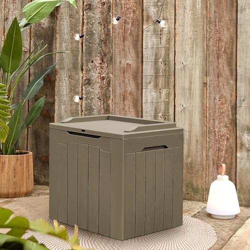 31 Gallon Resin Deck Box All Weather Outdoor Storage Boxes for Patio Furniture Set
