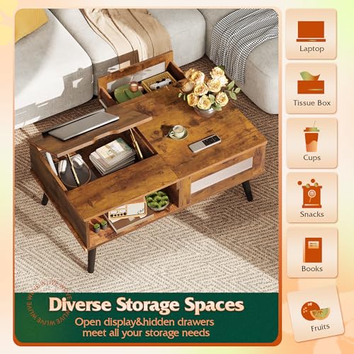 Coffee Table Lift Top Coffee Table with Storage Shelf