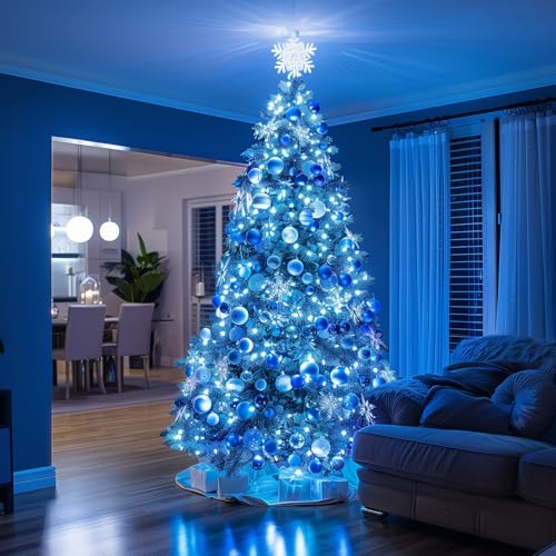 Battery Operated Christmas Lights 2 Pack 18 FT 50 LED Blue+White (2 Count)