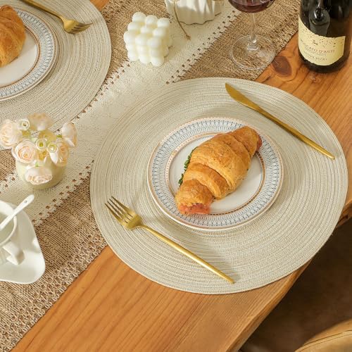 Round Placemats Heat and Slip Resistant Cotton Table Mats (6 Count)