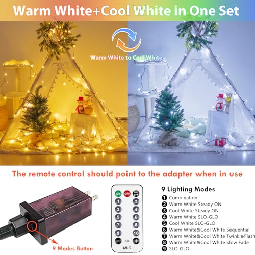 75.8FT Connectable Color Changing Christmas Lights with Remote Timer 200LED