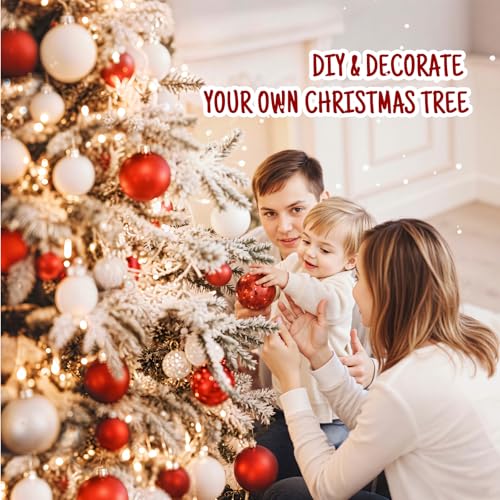 9ft Pre Lit Snow Flocked Rotating Christmas Tree with 600 Multi